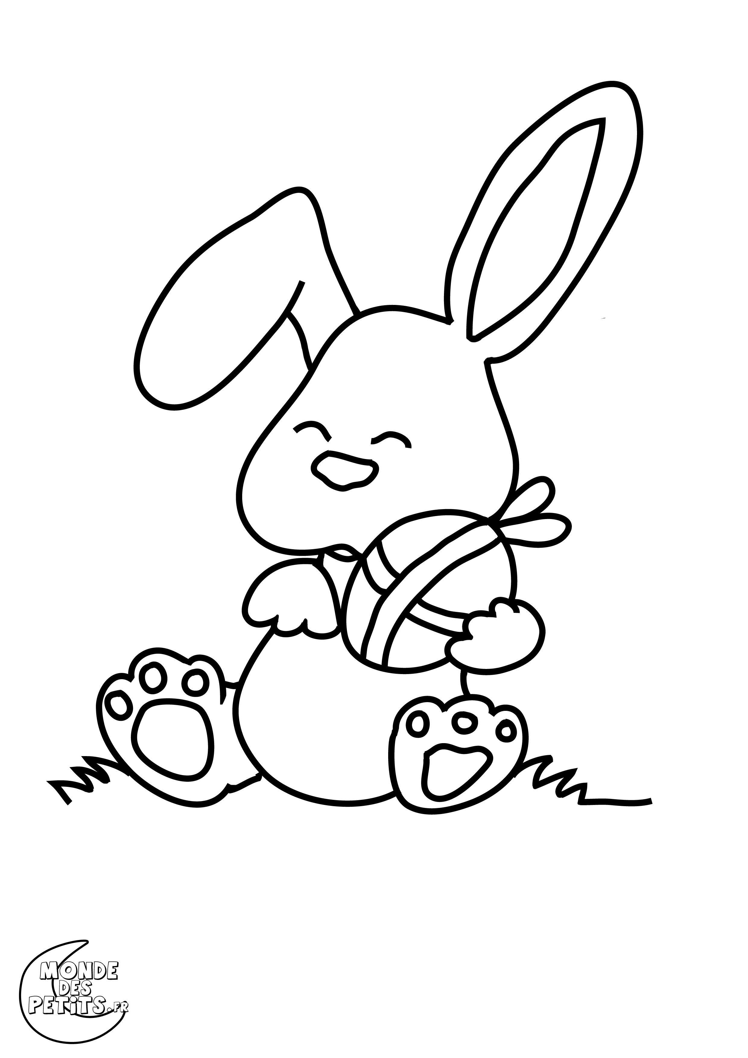 Coloriage magique de Pâques : Le petit lapin