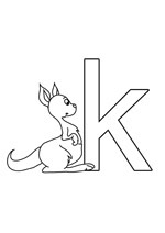 Coloriage à imprimer de la lettre de l'alphabet K