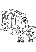 Coloriage le camion de pompier