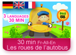 Les roues de l'autobus - Wheels on the bus - 3 langues Français - Allemand - Anglais