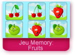 Jeu de memory: les fruits