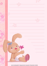 Papier à lettre petit lapin pour les filles