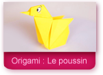 Origami: le poussin en papier plié