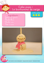 Recette_Cake Pops : Le bonhomme de neige de Noël