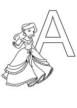Coloriage de l'alphabet des princesses