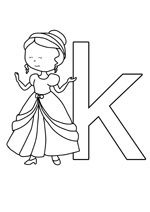 Coloriage gratuit pour enfants avec un k majuscule